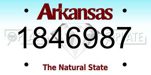 1846987 Arkansas License Plate