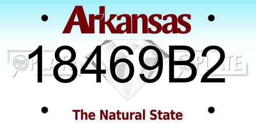 18469B2 Arkansas License Plate