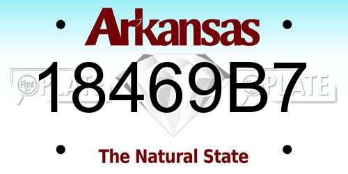 18469B7 Arkansas License Plate