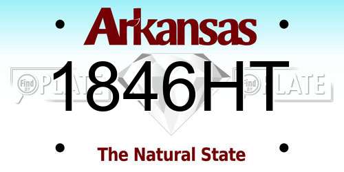 1846HT Arkansas License Plate