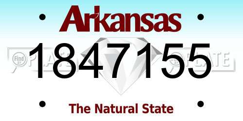 1847155 Arkansas License Plate