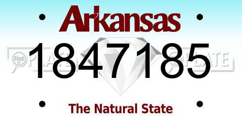 1847185 Arkansas License Plate