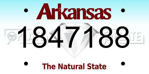 1847188 Arkansas License Plate