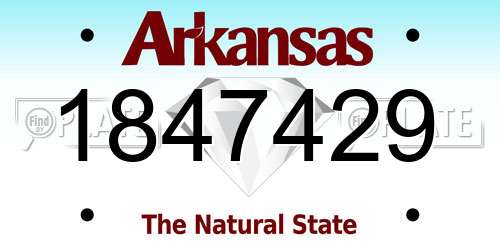 1847429 Arkansas License Plate