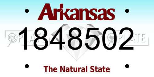1848502 Arkansas License Plate