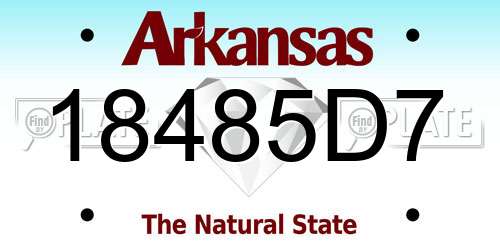 18485D7 Arkansas License Plate