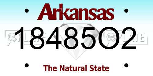 18485O2 Arkansas License Plate