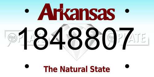 1848807 Arkansas License Plate