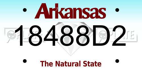 18488D2 Arkansas License Plate
