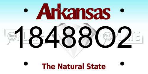 18488O2 Arkansas License Plate