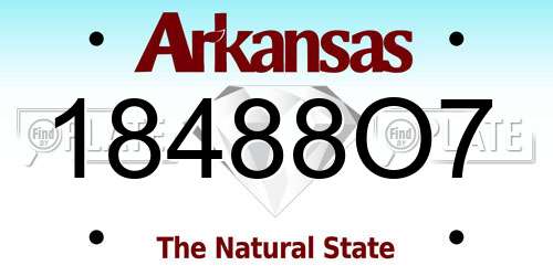 18488O7 Arkansas License Plate