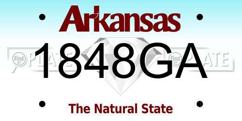 1848GA Arkansas License Plate