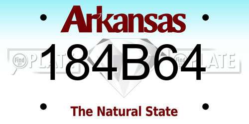184B64 Arkansas License Plate