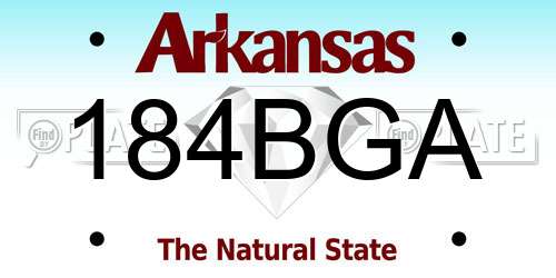 184BGA Arkansas License Plate