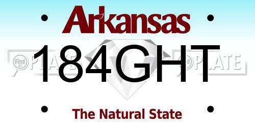 184GHT Arkansas License Plate