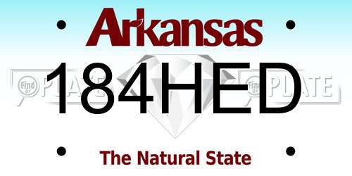 184HED Arkansas License Plate