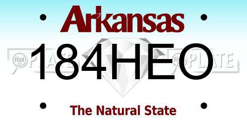 184HEO Arkansas License Plate