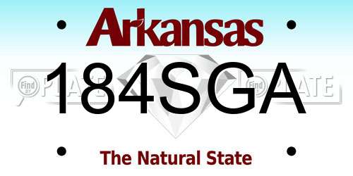 184SGA Arkansas License Plate