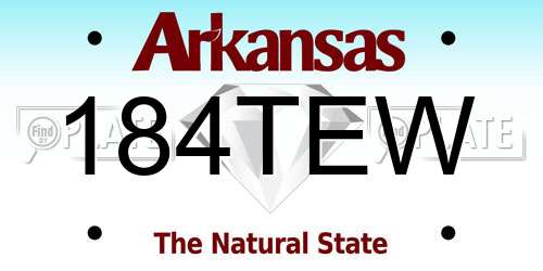 184TEW Arkansas License Plate