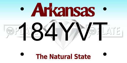 184YVT Arkansas License Plate