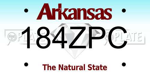184ZPC Arkansas License Plate