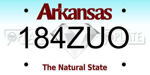 184ZUO Arkansas License Plate