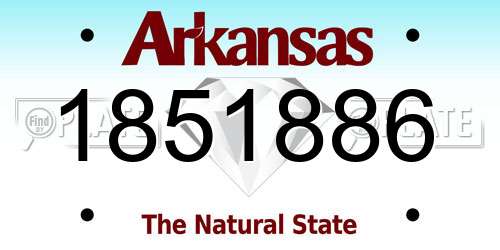 1851886 Arkansas License Plate