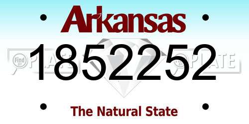 1852252 Arkansas License Plate