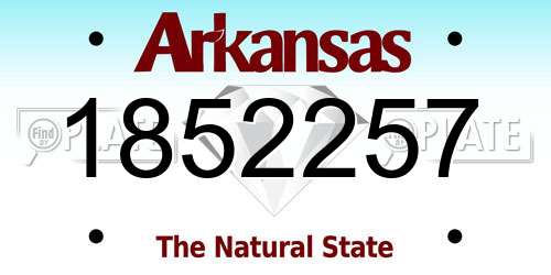 1852257 Arkansas License Plate