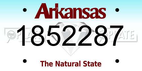 1852287 Arkansas License Plate