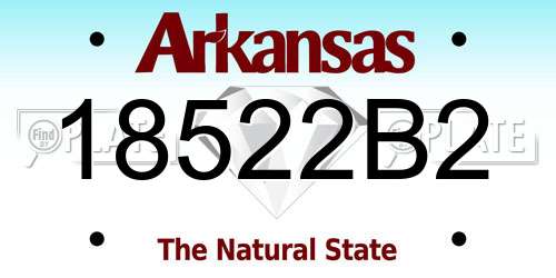 18522B2 Arkansas License Plate