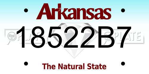 18522B7 Arkansas License Plate