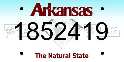 1852419 Arkansas License Plate