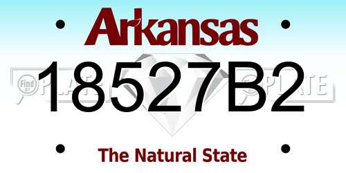 18527B2 Arkansas License Plate