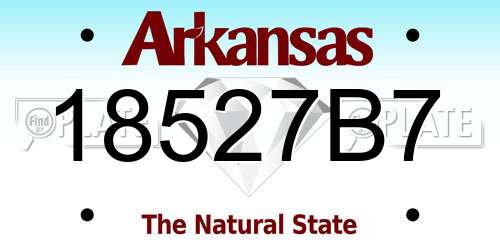 18527B7 Arkansas License Plate