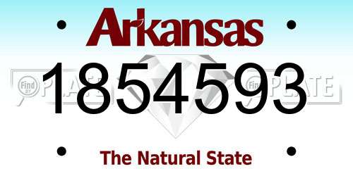 1854593 Arkansas License Plate