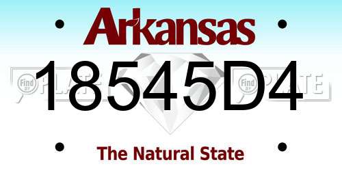 18545D4 Arkansas License Plate