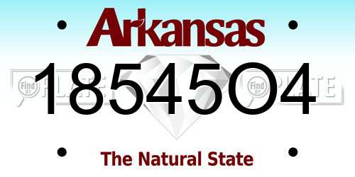 18545O4 Arkansas License Plate