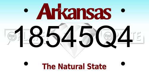 18545Q4 Arkansas License Plate