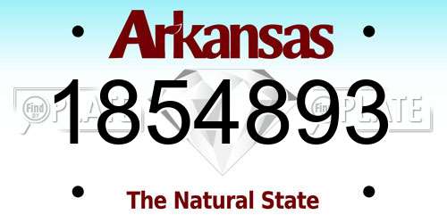 1854893 Arkansas License Plate