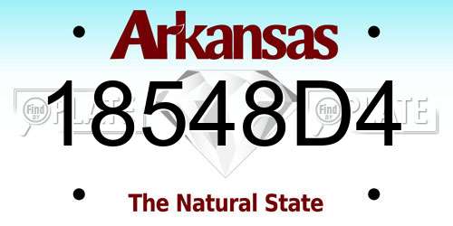 18548D4 Arkansas License Plate