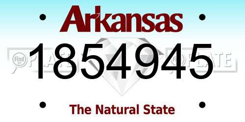 1854945 Arkansas License Plate