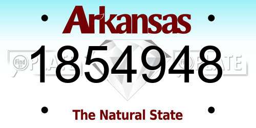 1854948 Arkansas License Plate