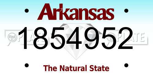 1854952 Arkansas License Plate
