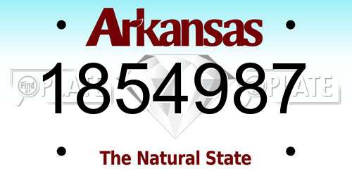 1854987 Arkansas License Plate