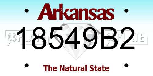 18549B2 Arkansas License Plate