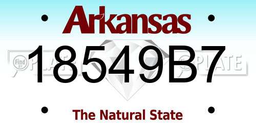 18549B7 Arkansas License Plate