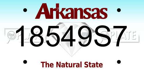 18549S7 Arkansas License Plate