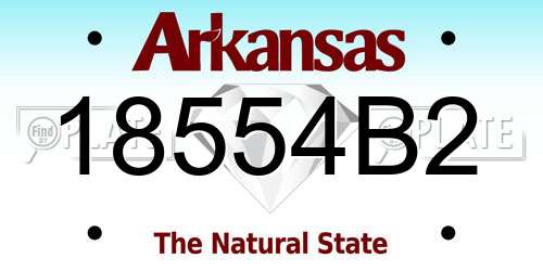 18554B2 Arkansas License Plate