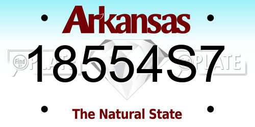 18554S7 Arkansas License Plate